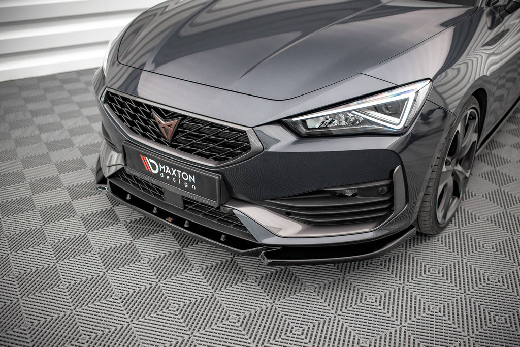 Maxton Design Street+ Spoilerlippe Front Ansatz V.3 passend für Cupra Leon Mk1 schwarz Hochglanz