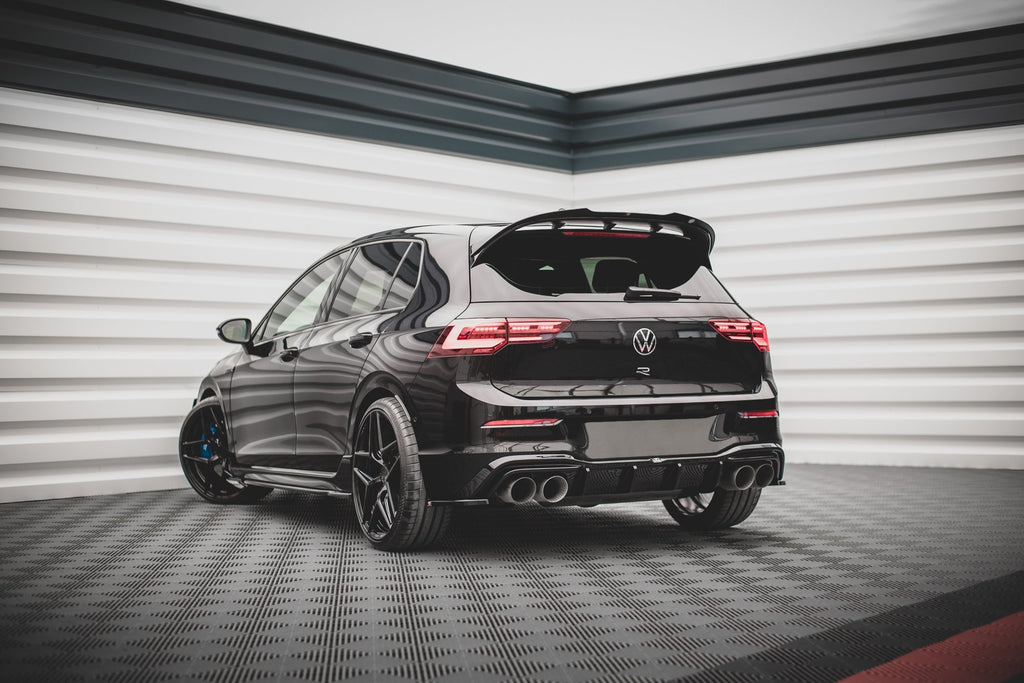 Maxton Design Heck Ansatz Flaps Diffusor V.4 passend für VW Golf R Hatchback Mk8 Facelift schwarz Hochglanz