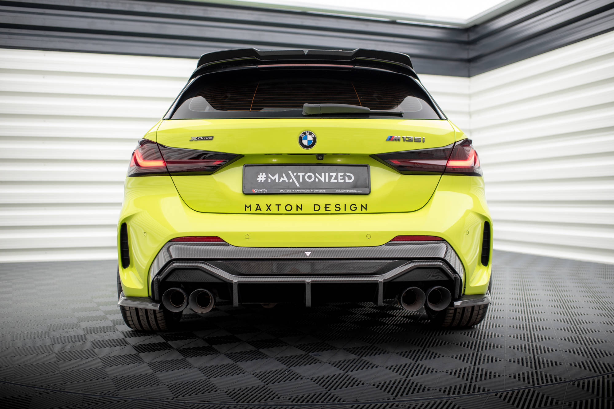 Maxton Design Prepreg Carbon Fiber Diffusor Heck Ansatz V.1 passend für BMW 1er F40 M-Paket/ M135i