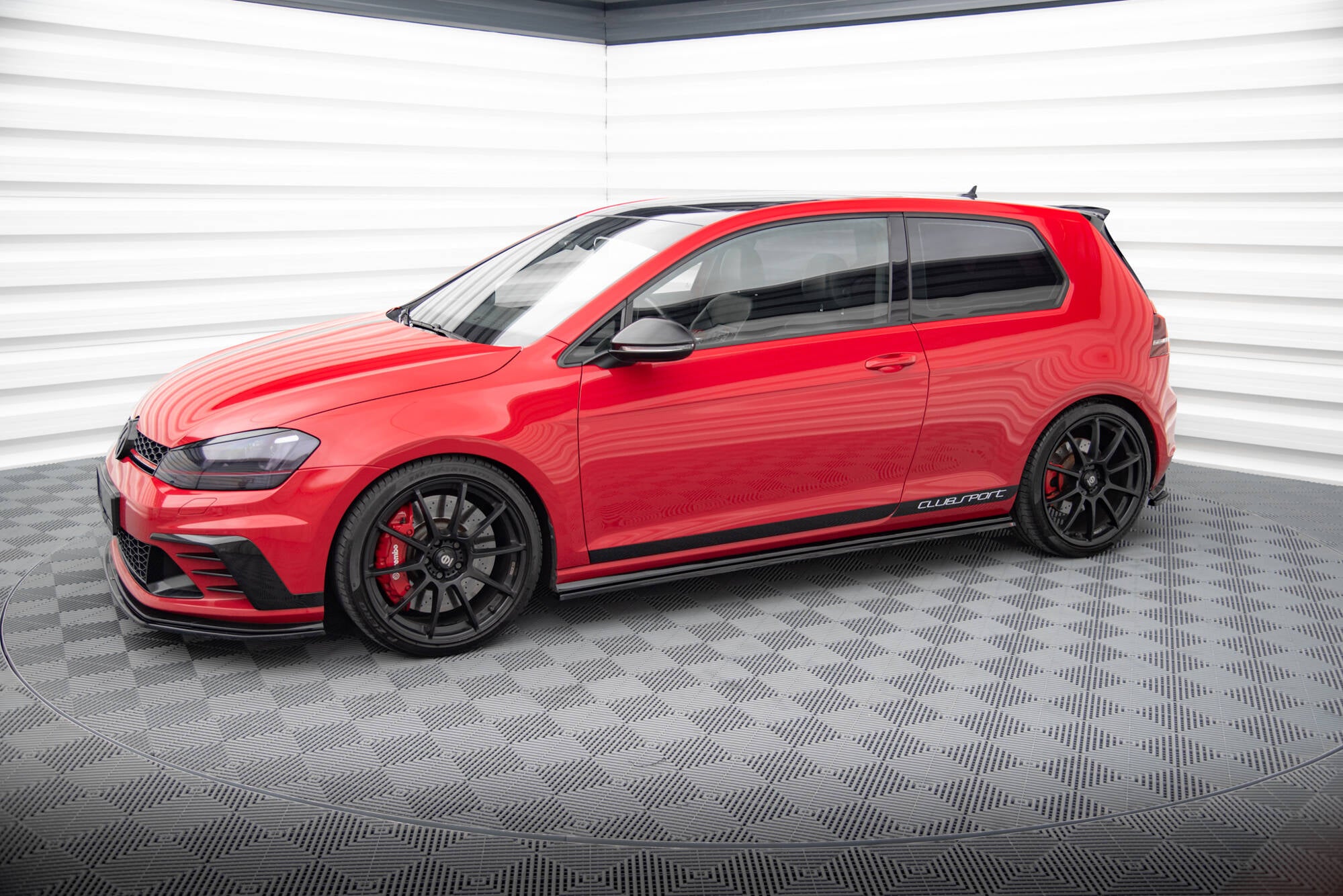 Maxton Design Street+ Seitenschweller Leisten passend für VW Golf GTI Clubsport Mk7 schwarz Hochglanz