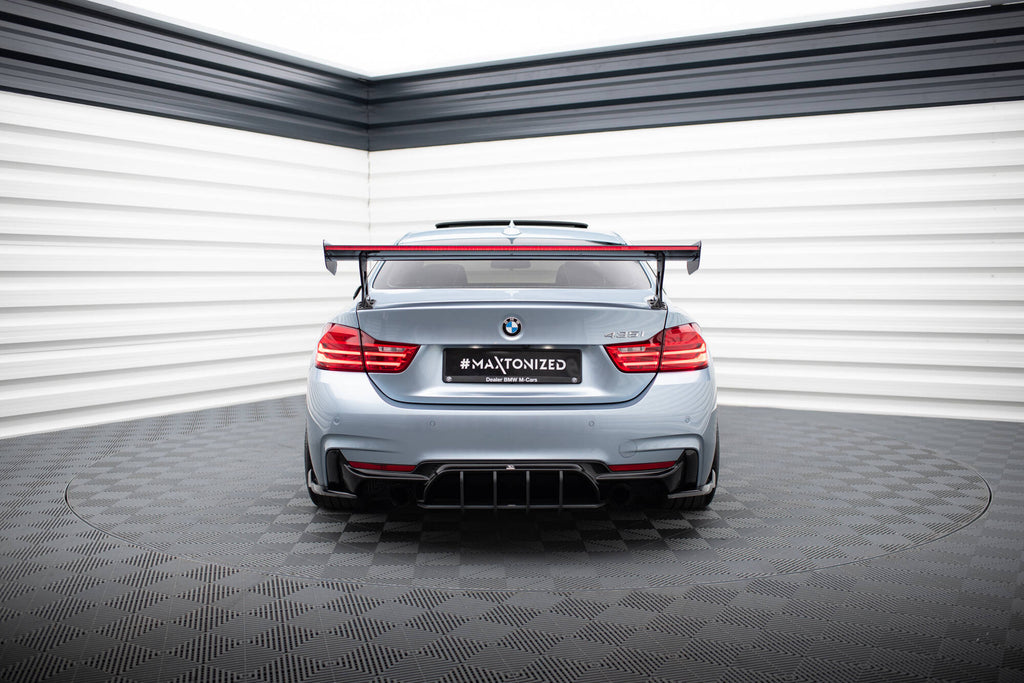 Maxton Design Carbon Spoiler With External Brackets Uprights + LED BMW 4er F32 / 4 F32 M-Paket Coupe für BMW 4er Coupe