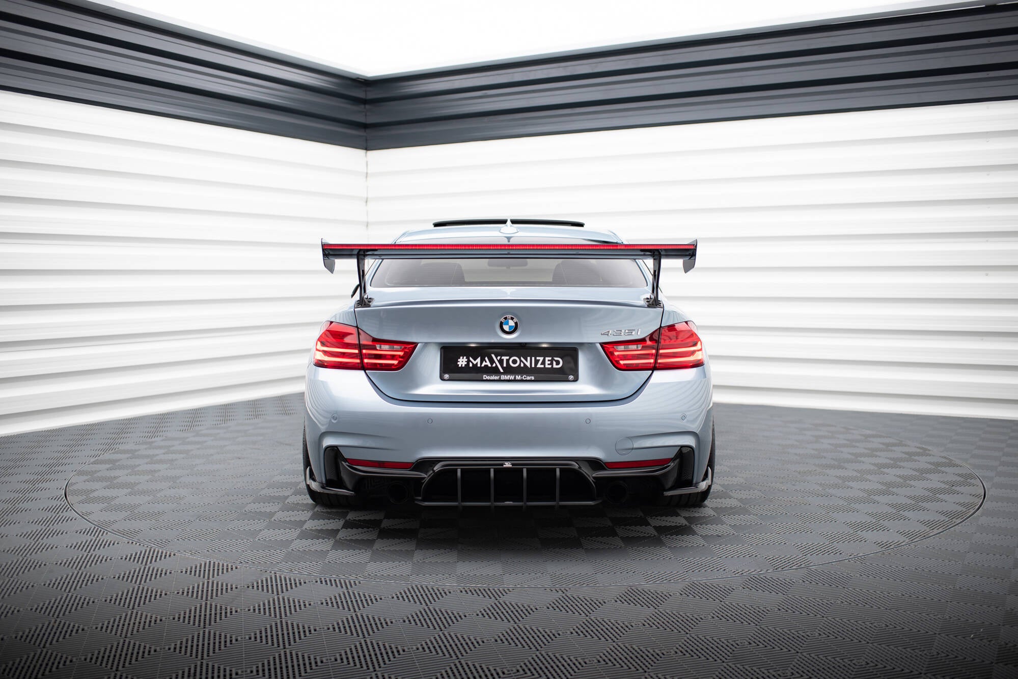 Maxton Design Carbon Spoiler With External Brackets Uprights + LED BMW 4er F32 / 4 F32 M-Paket Coupe für BMW 4er Coupe