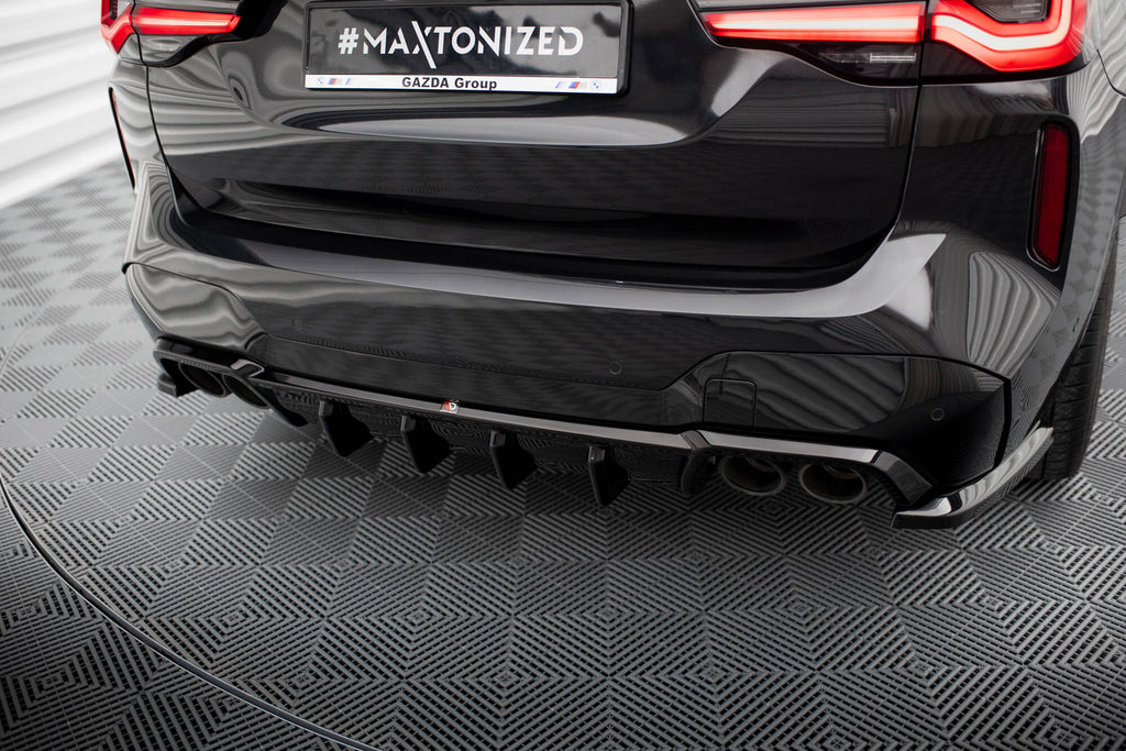 Maxton Design Diffusor Heck Ansatz passend für BMW X3 M F97 / F97 Facelift schwarz Hochglanz
