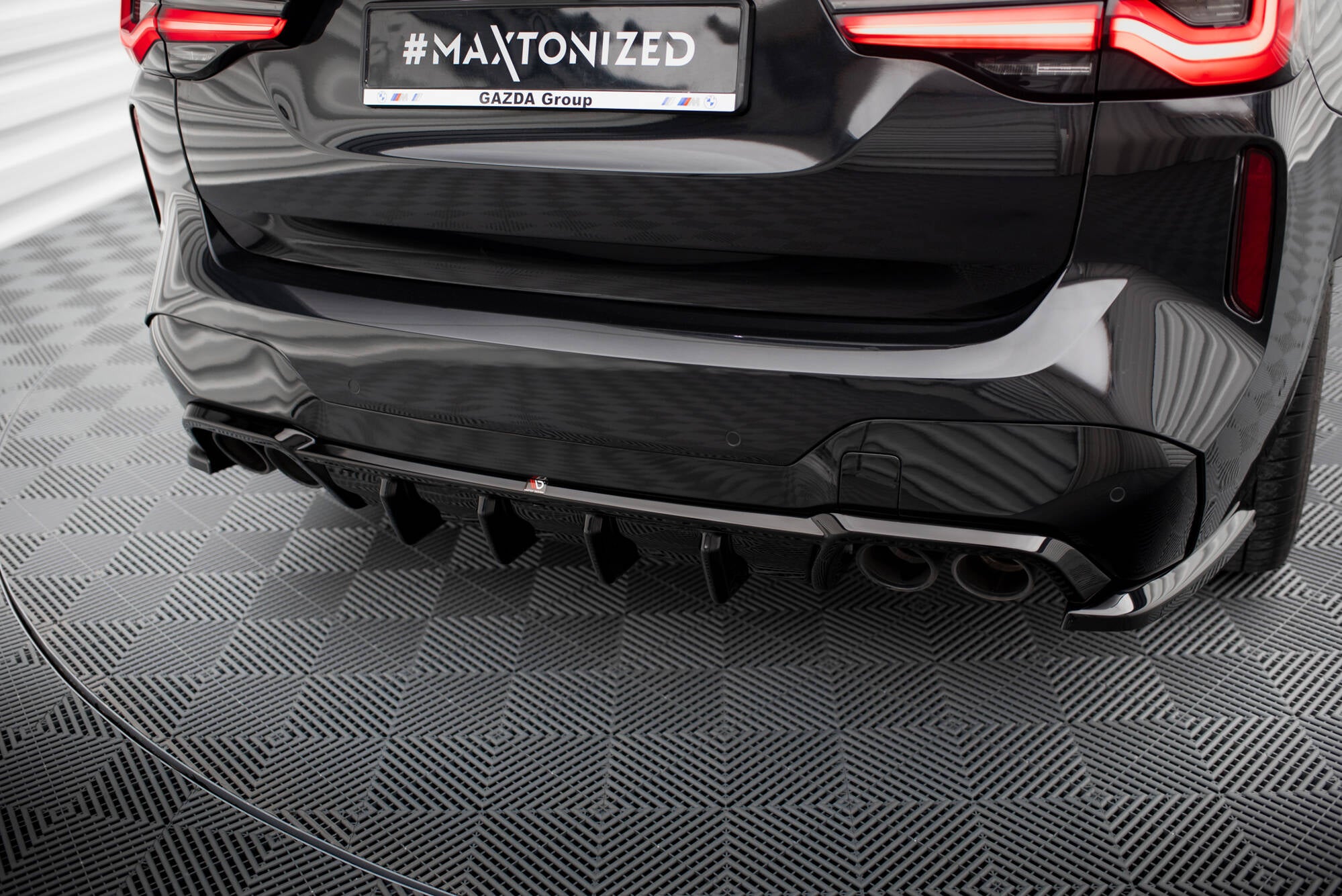 Maxton Design Diffusor Heck Ansatz passend für BMW X3 M F97 / F97 Facelift schwarz Hochglanz