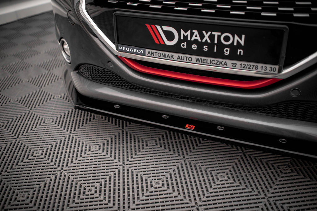 Maxton Design Street+ Spoilerlippe Front Ansatz V.1 passend für Peugeot 208 GTi Mk1 schwarz Hochglanz