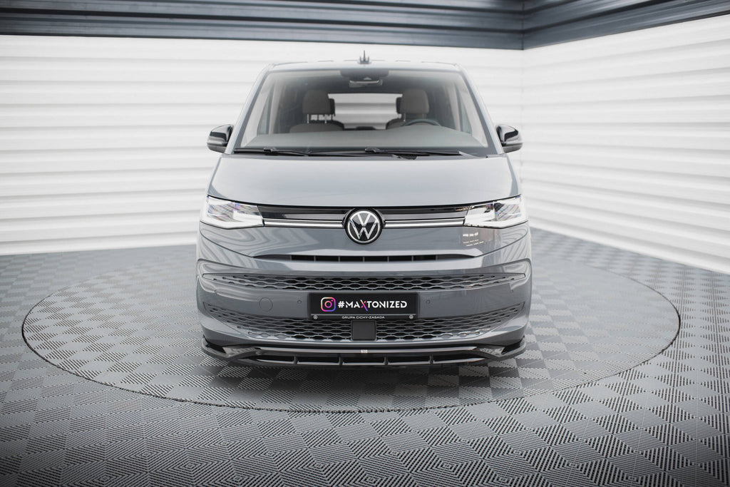 Maxton Design Street+ Spoilerlippe Front Ansatz V.1 passend für VW Multivan T7 schwarz Hochglanz