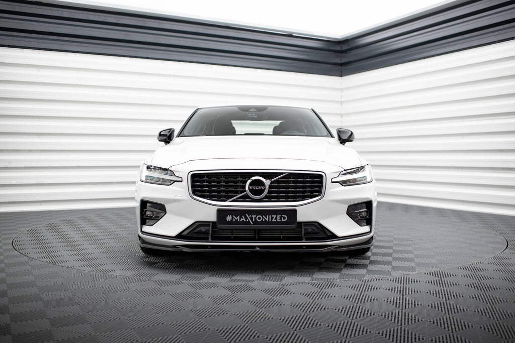 Maxton Design Street+ Spoilerlippe Front Ansatz V.2 passend für Volvo S60/V60 R-Design Mk3 schwarz Hochglanz