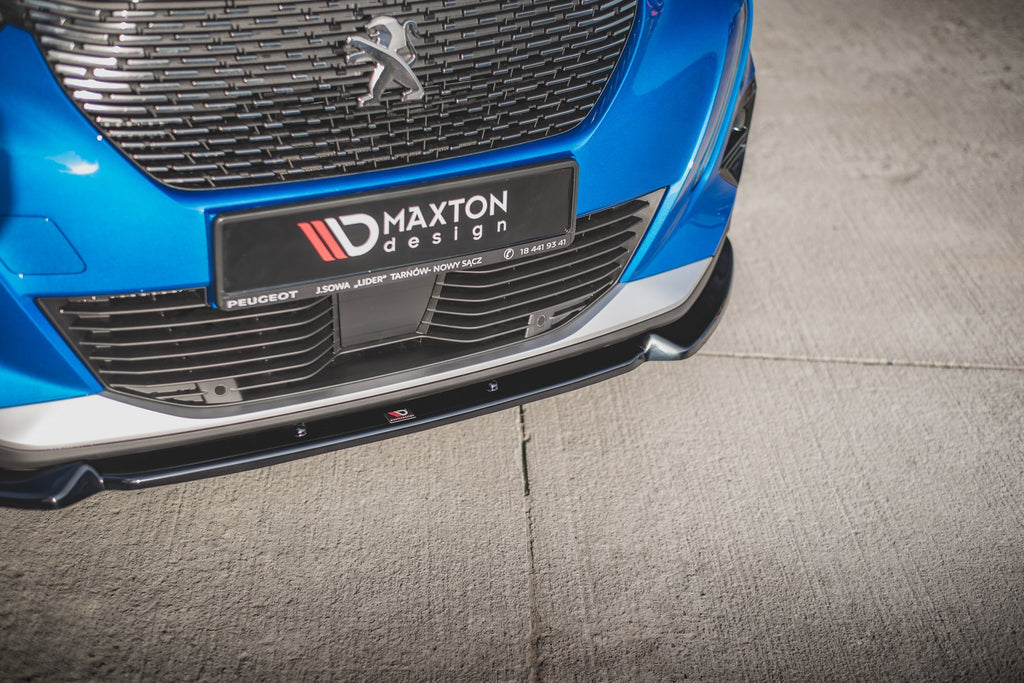 Maxton Design Street+ Spoilerlippe Front Ansatz V.1 passend für Peugeot 2008 Mk2 schwarz Hochglanz