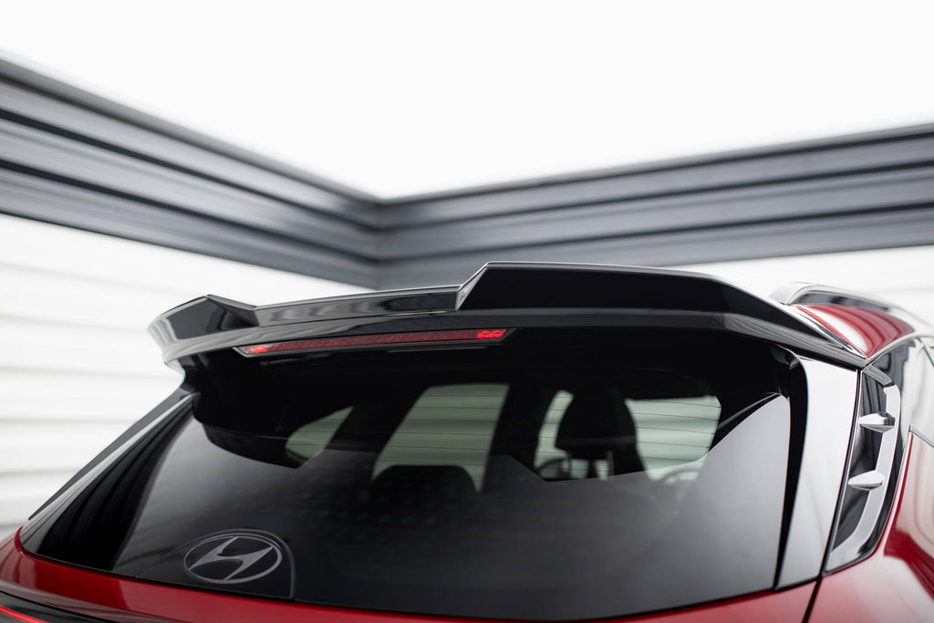 Maxton Design Spoiler CAP 3D passend für Hyundai Tucson N-Line Mk4 Facelift schwarz Hochglanz