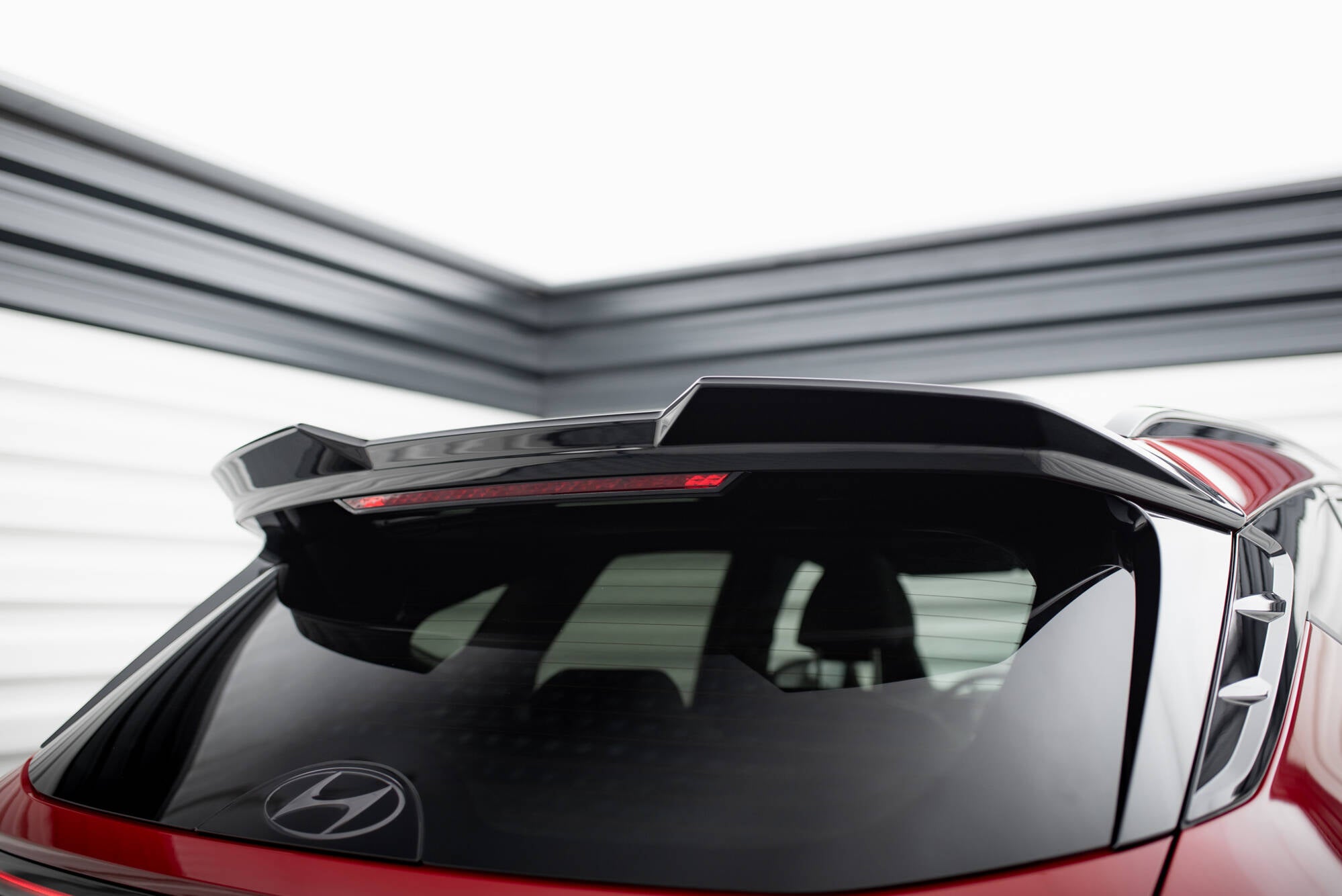 Maxton Design Spoiler CAP 3D passend für Hyundai Tucson N-Line Mk4 Facelift schwarz Hochglanz