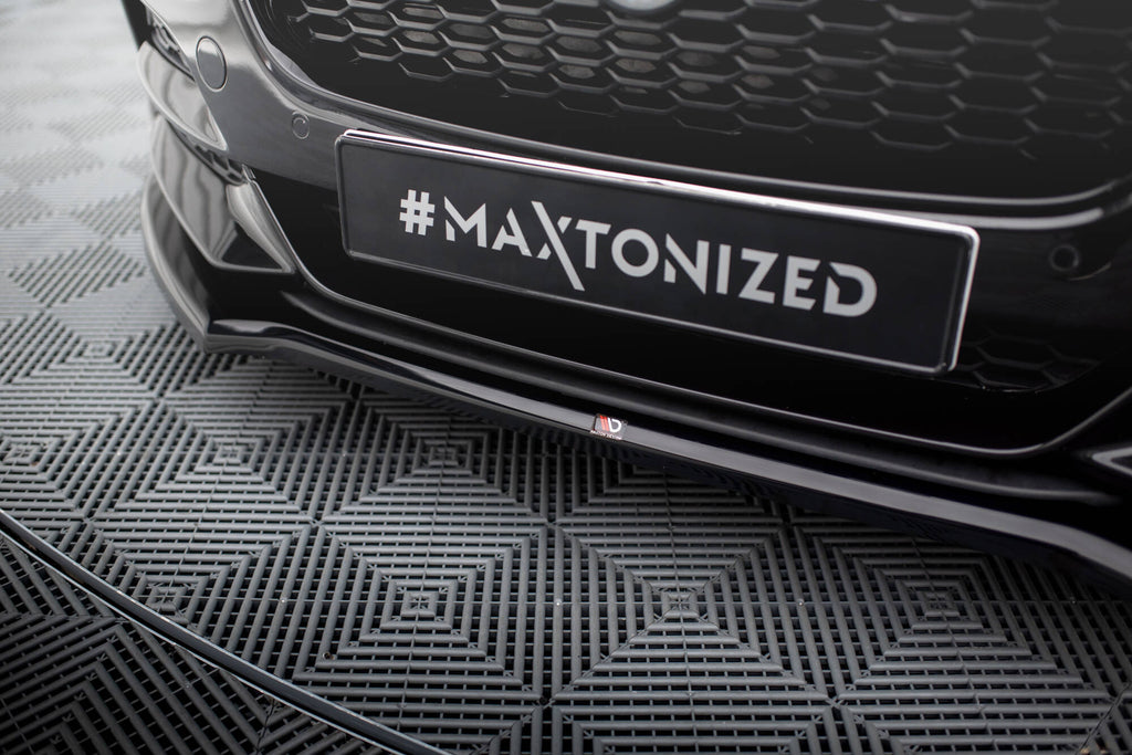 Maxton Design Street+ Spoilerlippe Front Ansatz V.1 passend für Jaguar XE X760 Facelift schwarz Hochglanz