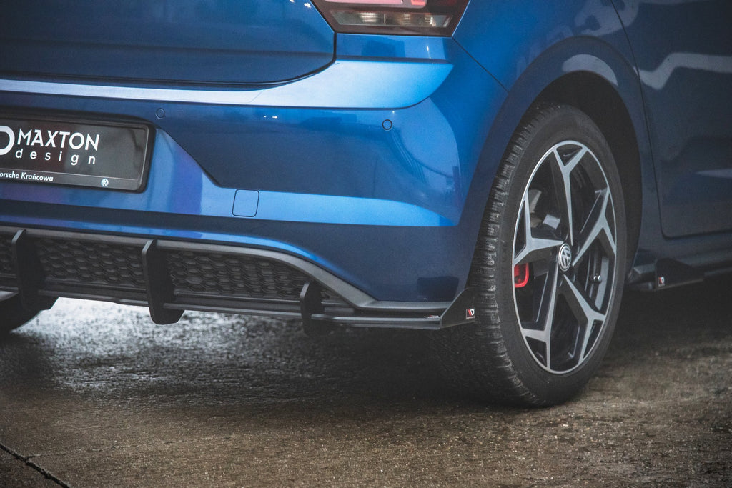 Maxton Design Street Pro Diffusor Heck Ansatz + Flaps passend für VW Polo GTI Mk6 schwarz Hochglanz