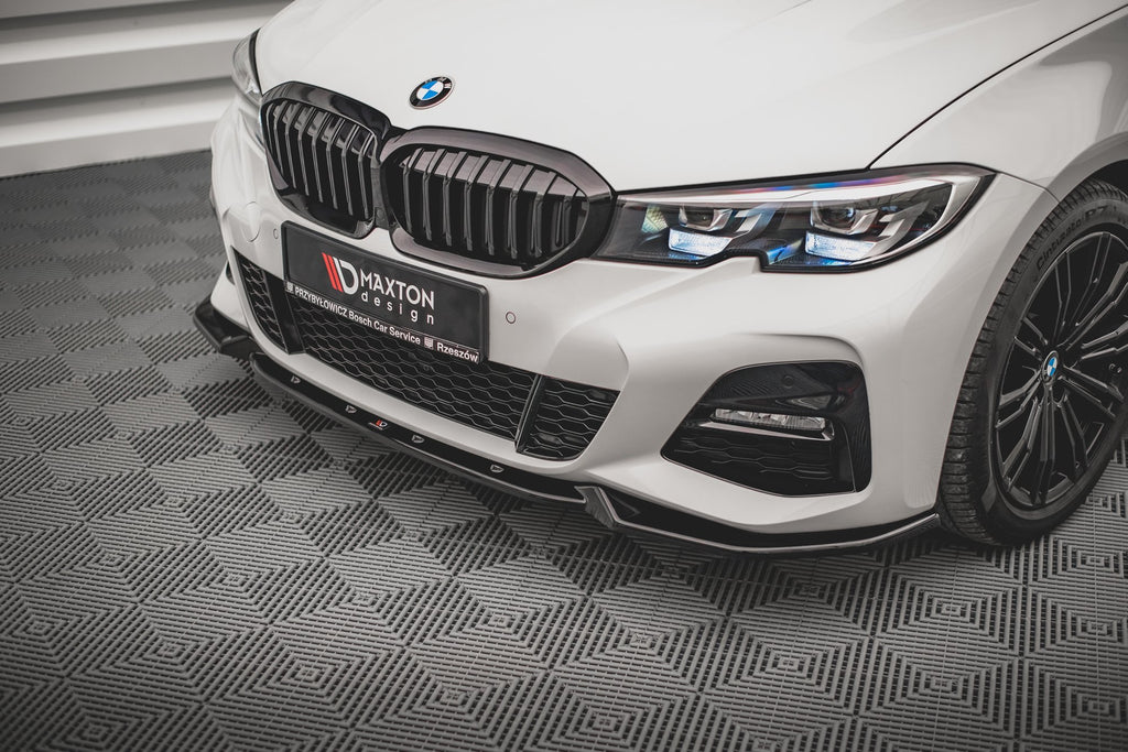Maxton Design Street+ Spoilerlippe Front Ansatz V.4 passend für BMW 3er G20 / G21 M-Paket schwarz Hochglanz