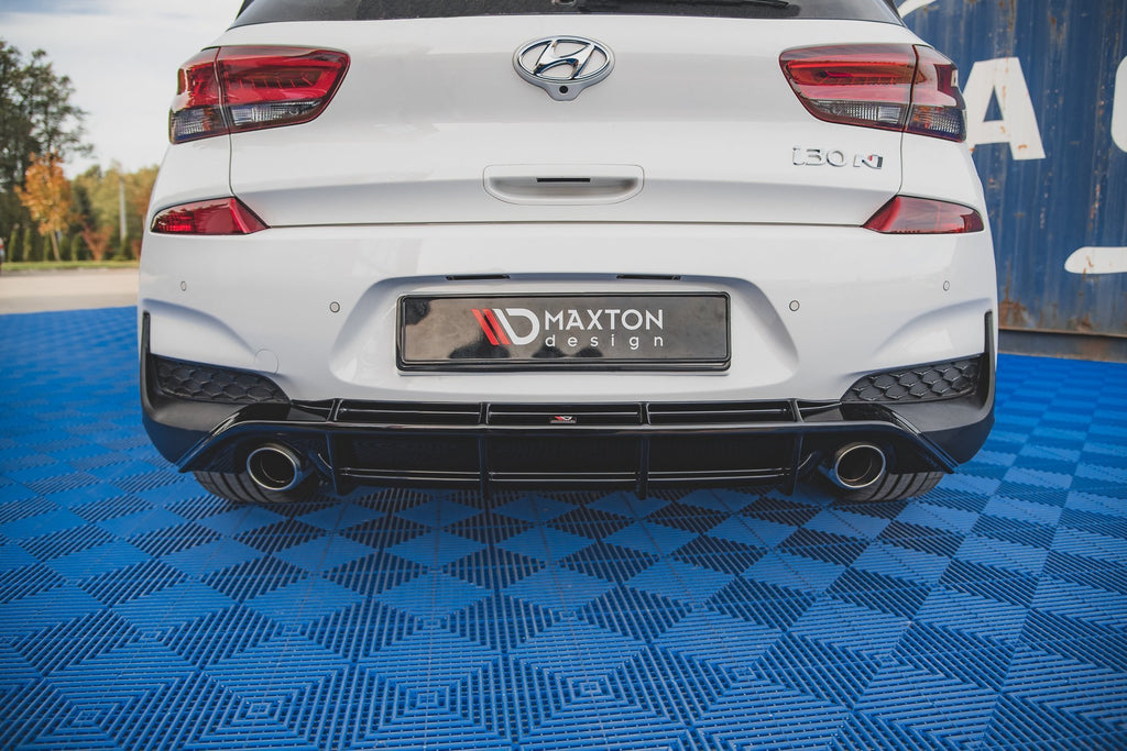 Maxton Design Diffusor Heck Ansatz V.3 passend für Hyundai I30 N Mk3 Hatchback schwarz Hochglanz