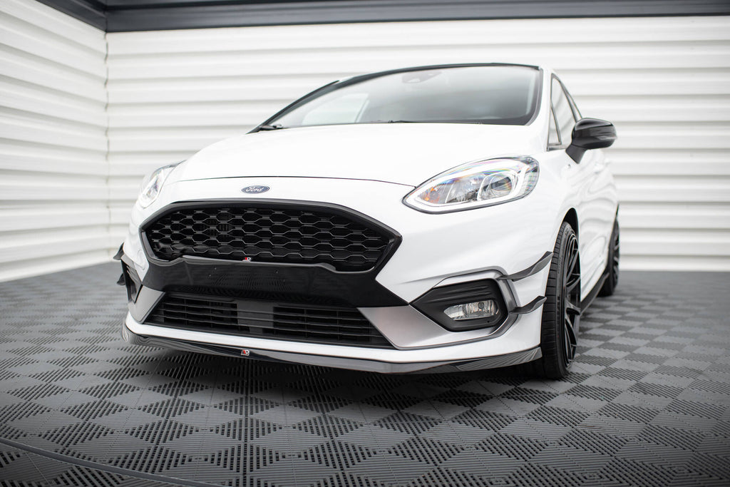 Maxton Design Street+ Spoilerlippe Front Ansatz V.6 passend für Ford Fiesta Mk8 ST / ST-Line schwarz Hochglanz