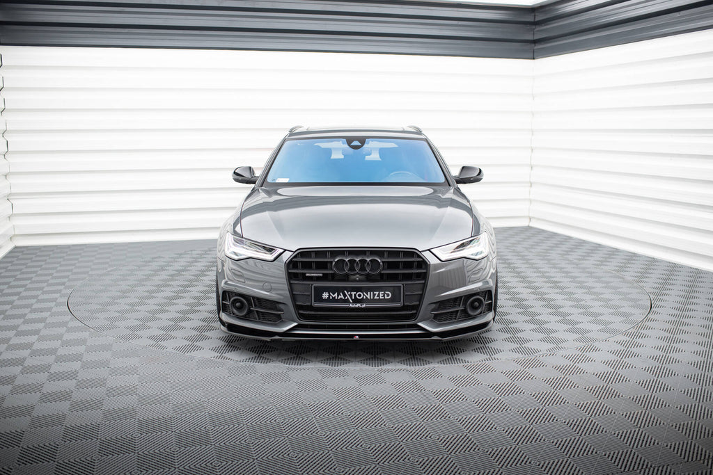 Maxton Design Street+ Spoilerlippe Front Ansatz V.1 passend für Audi A6 / A6 C7 S-line/ S6 C7 Facelift schwarz Hochglanz