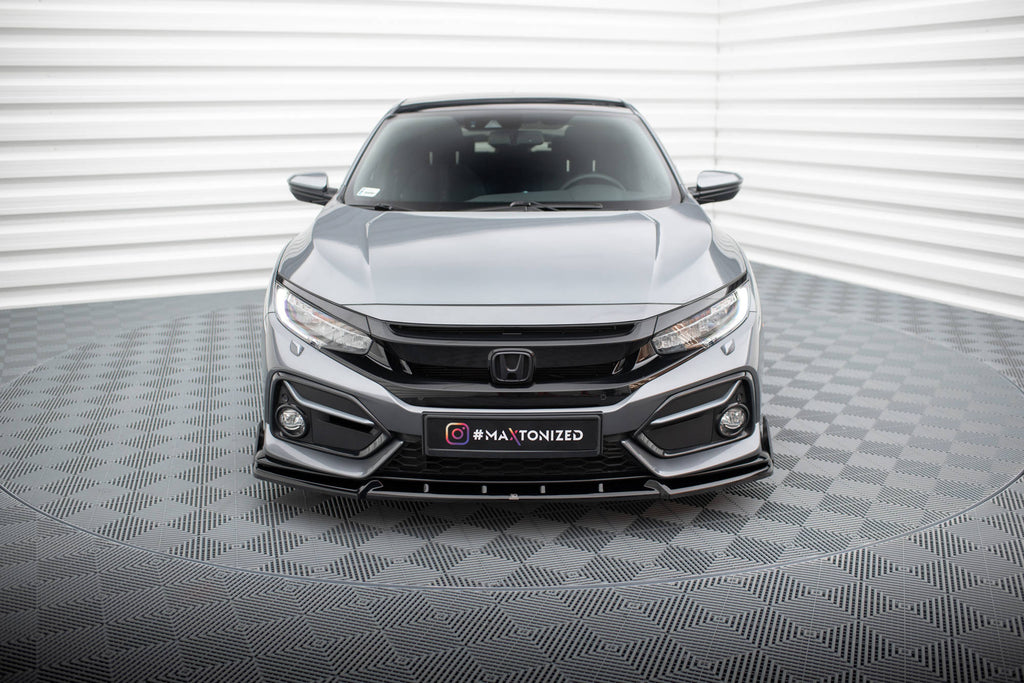 Maxton Design Street+ Spoilerlippe Front Ansatz + Flaps passend für Honda Civic Sport Mk 10