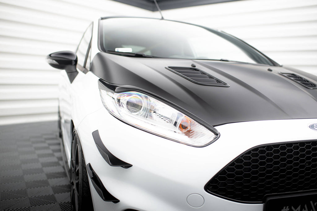 Maxton Design Scheinwerfer Blenden Böser Blick V.2 passend für Ford Fiesta ST / ST-Line / Standard Mk7 FL schwarz Hochglanz