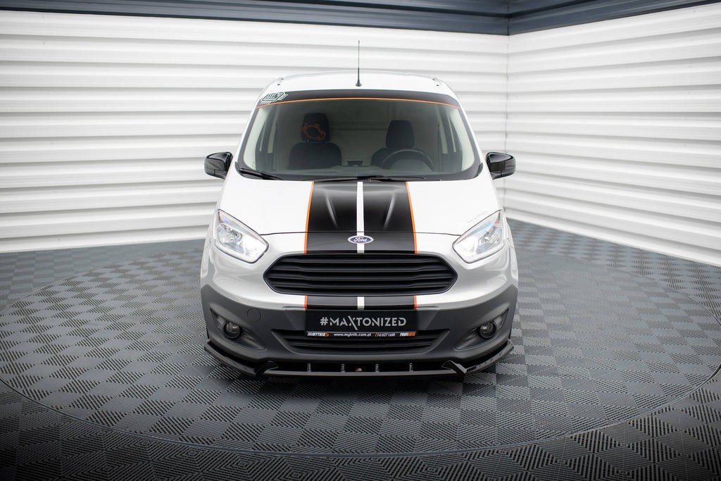 Maxton Design Street+ Spoilerlippe Front Ansatz passend für Ford Transit Courier Mk1 schwarz Hochglanz