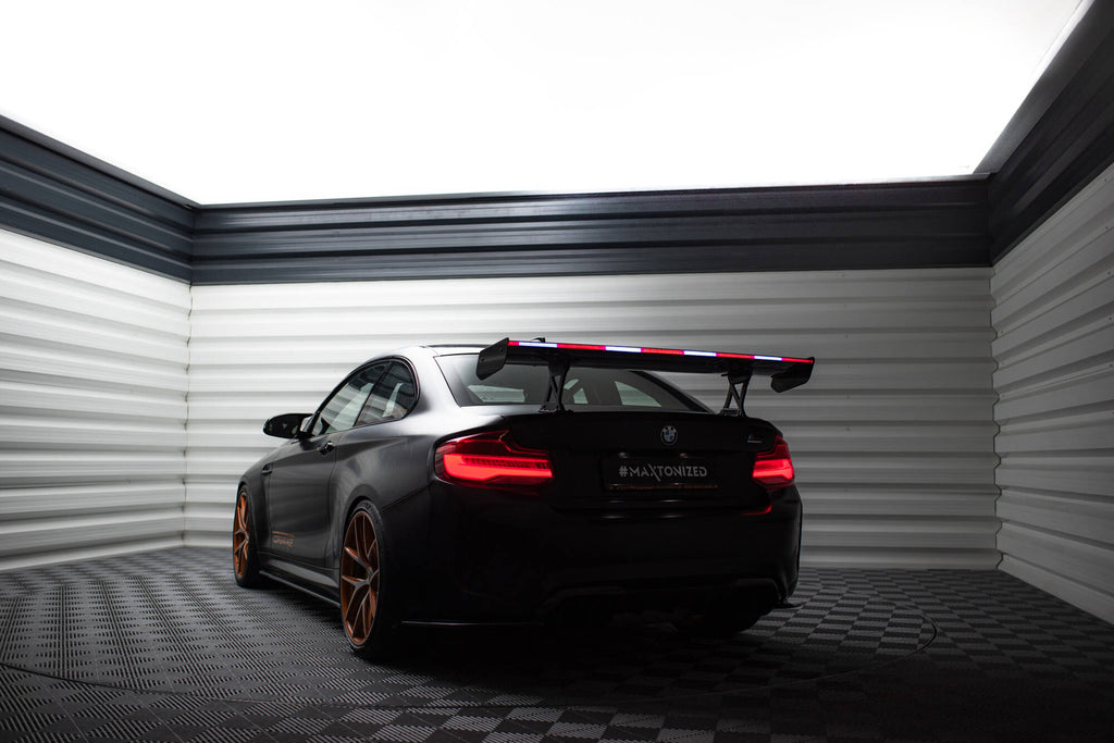 Maxton Design Carbon Spoiler With Internal Brackets Uprights + LED BMW M2 F87 / 2 / 2 M-Paket F22 für BMW M2 F87