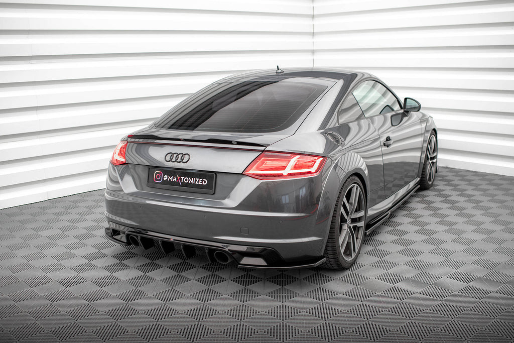 Maxton Design Heck Ansatz Flaps Diffusor V.2 passend für Audi TT S-Line 8S schwarz Hochglanz