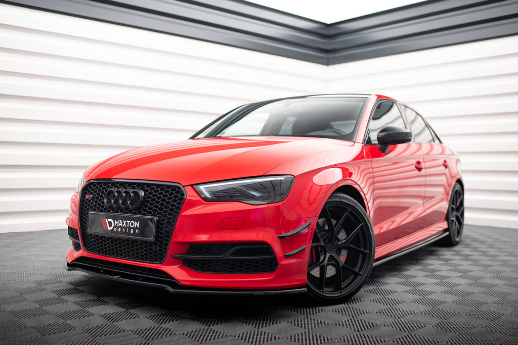 Maxton Design Stoßstangen Flaps Wings vorne Canards passend für Audi S3 / A3 S-Line 8V Limousine / Cabrio