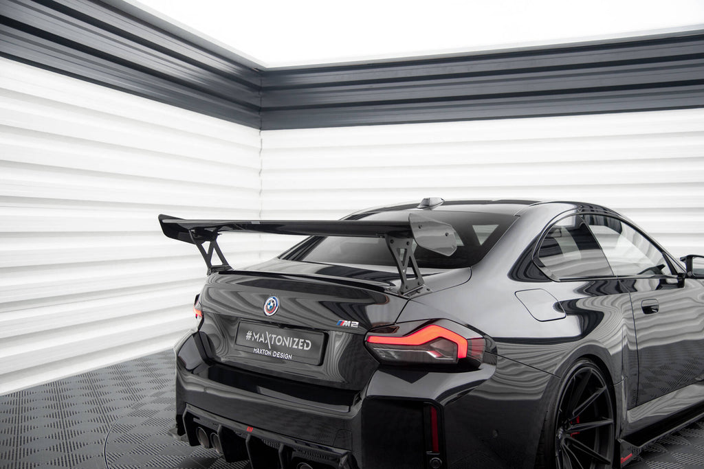 Maxton Design Carbon Fiber Spoiler With External Brackets Uprights +LED light BMW M2 G87 / M240i / 2 M-Paket / 2 Standard G42 für BMW 2er G42