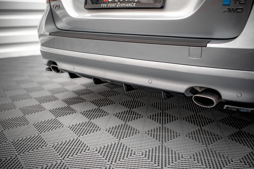 Maxton Design Diffusor Heck Ansatz passend für Volvo V70 Mk3 schwarz Hochglanz