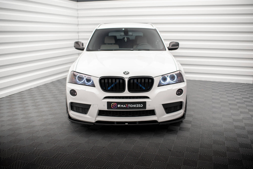 Maxton Design Street+ Spoilerlippe Front Ansatz passend für BMW X3 M-Paket F25 schwarz Hochglanz