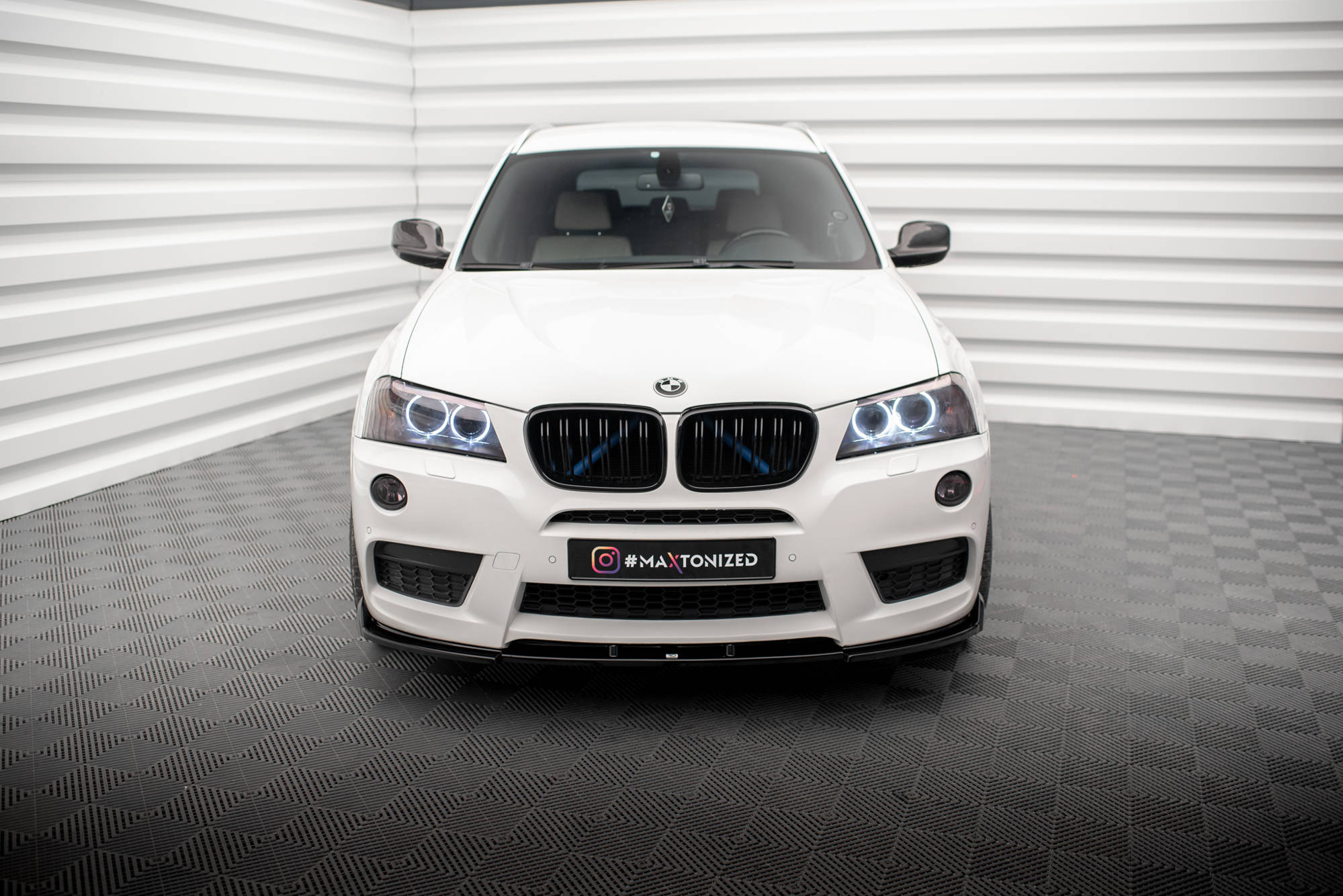 Maxton Design Street+ Spoilerlippe Front Ansatz passend für BMW X3 M-Paket F25 schwarz Hochglanz