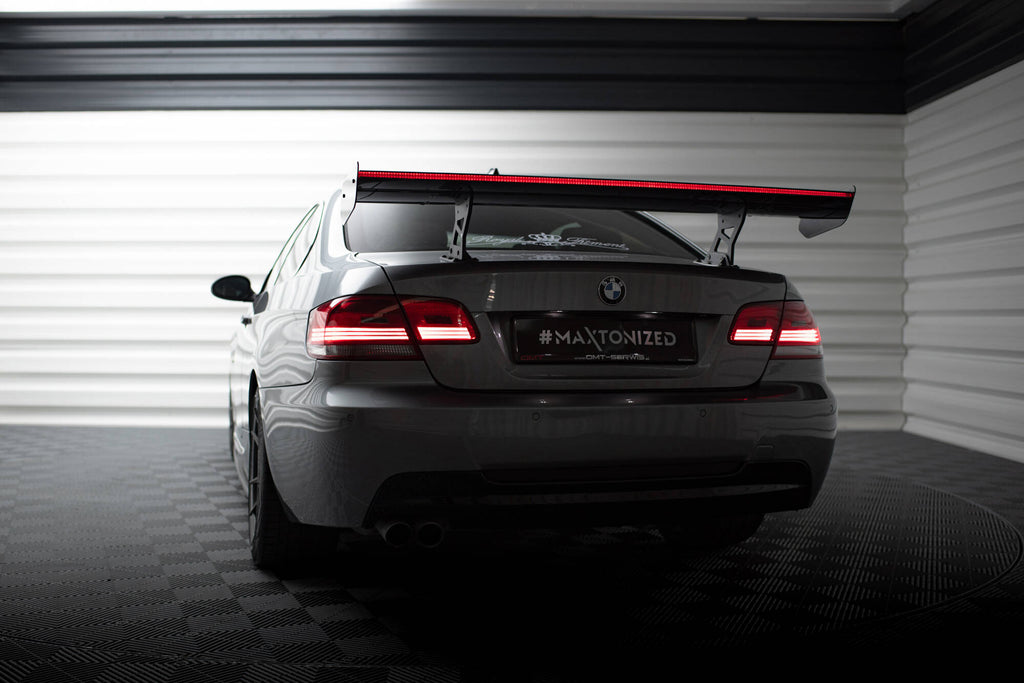 Maxton Design Carbon Spoiler With Internal Brackets Uprights + LED BMW 3er / M3 Coupe E92 für BMW 3er E92