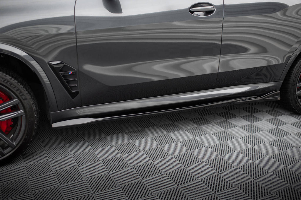Maxton Design Street+ Seitenschweller Leisten passend für BMW X5 M F95 / F95 Facelift schwarz Hochglanz