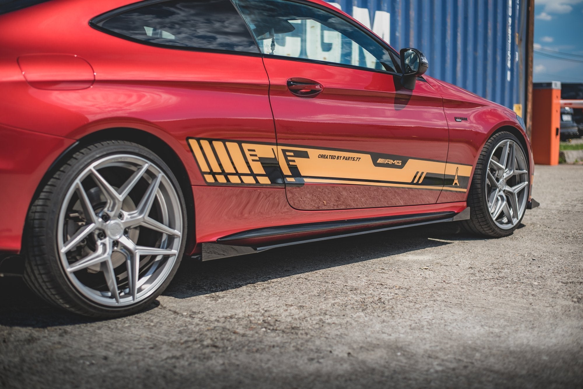 Maxton Design Street Pro Street+ Seitenschweller Leisten + Flaps passend für Mercedes-AMG C43 / AMG-Line Coupe C205 schwarz Hochglanz