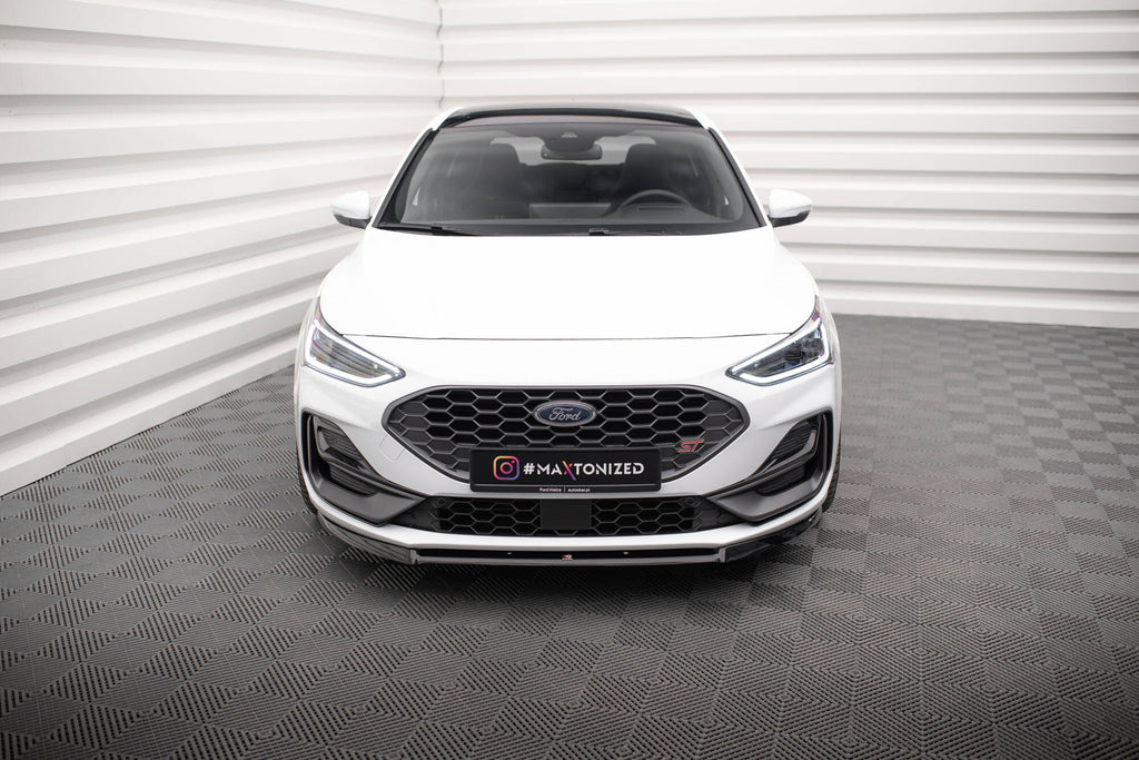 Maxton Design Street+ Spoilerlippe Front Ansatz V.2 passend für Ford Focus ST / ST-Line Mk4 Facelift schwarz Hochglanz