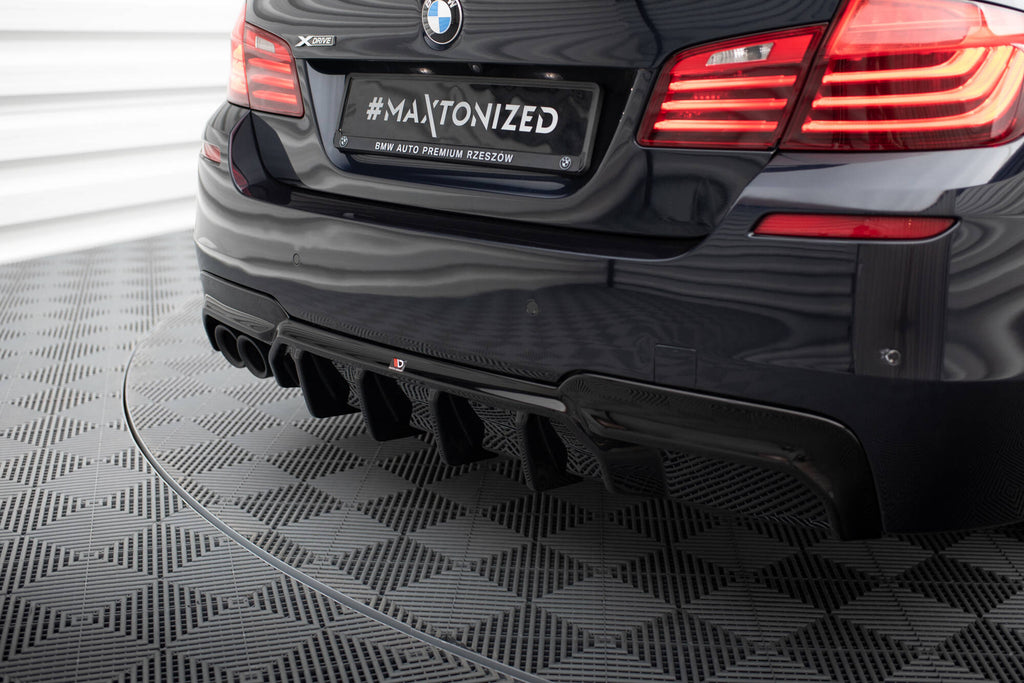 Maxton Design Diffusor Heck Ansatz V.2 passend für BMW 5er M-Paket F10 / F11 (Doppelauspuff li.)