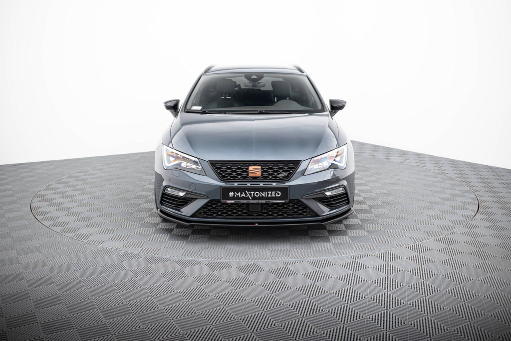 Maxton Design Street+ Spoilerlippe Front Ansatz V.4 passend für Seat Leon Cupra / FR Mk3 FL schwarz Hochglanz