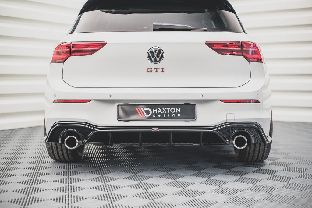 Maxton Design Diffusor Heck Ansatz V.2 passend für VW Golf GTI Mk8 schwarz Hochglanz
