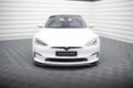 Maxton Design Street+ Spoilerlippe Front Ansatz V.2 passend für Tesla Model S Plaid Mk1 Facelift schwarz Hochglanz