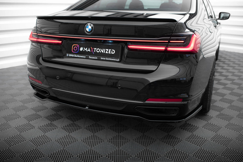 Maxton Design Heckansatz BMW 7 G11 / G12 Facelift schwarz Hochglanz für BMW 7er G11