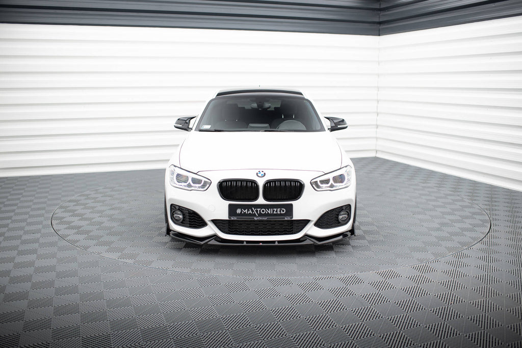 Maxton Design Street+ Spoilerlippe Front Ansatz V.5 + Flaps passend für BMW 1er M-Paket / M140i F20 Facelift