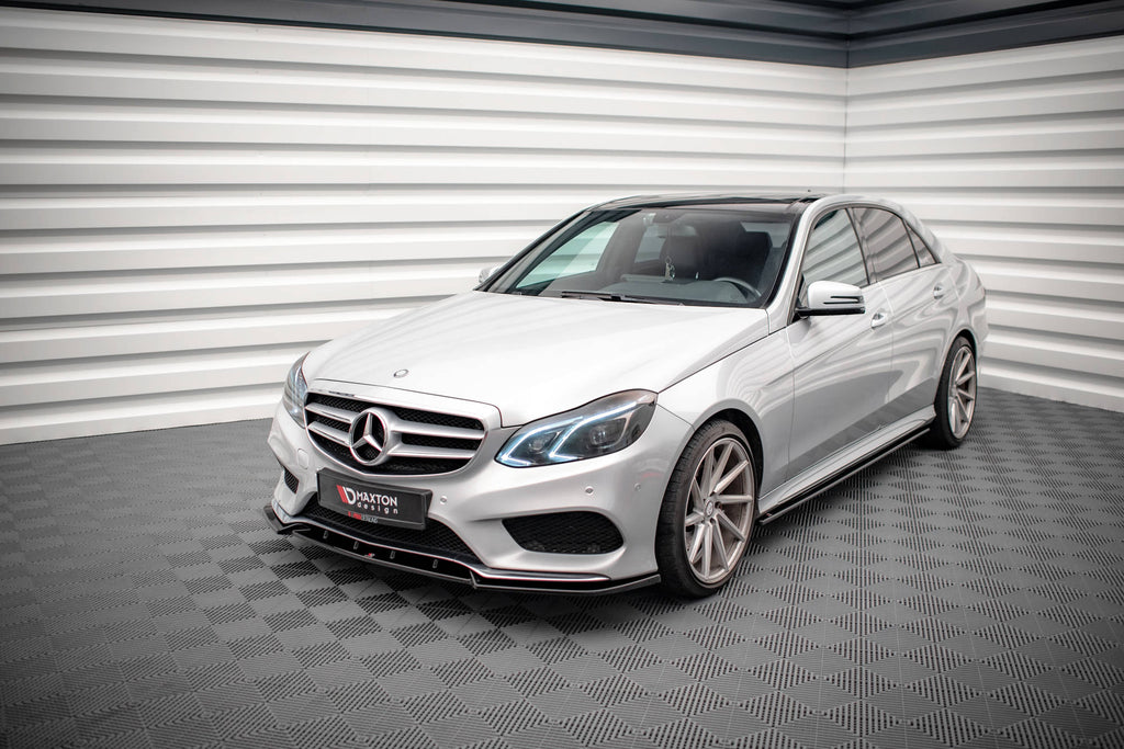 Maxton Design Street+ Seitenschweller Leisten passend für Mercedes-Benz E63 AMG / AMG-Line Limousine W212 Facelift schwarz Hochglanz