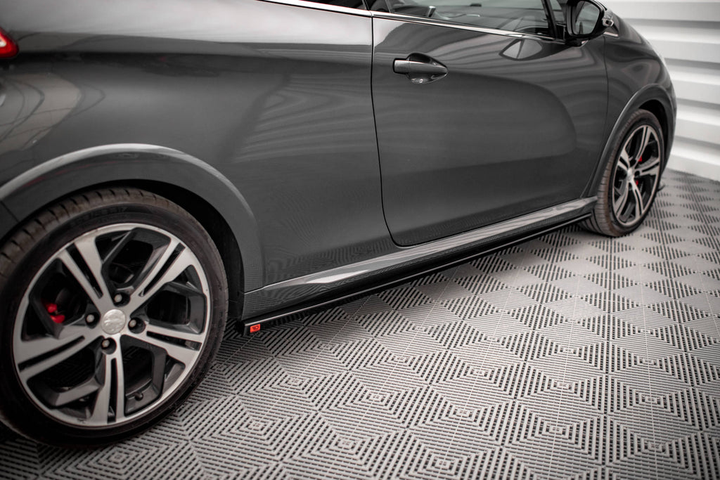 Maxton Design Street+ Seitenschweller Leisten passend für Peugeot 208 GTi Mk1 schwarz Hochglanz