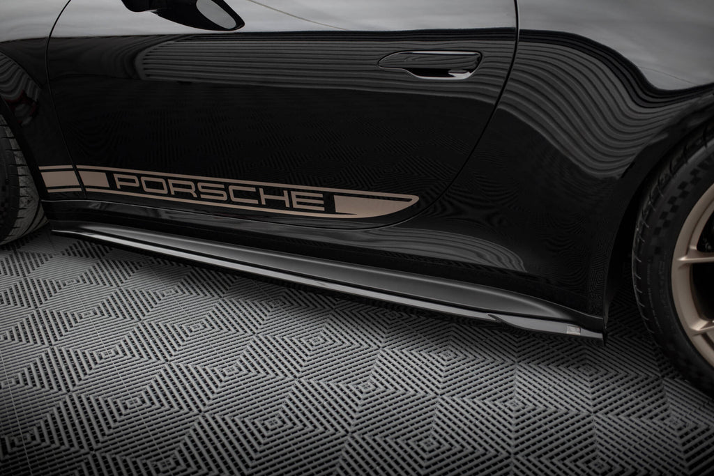 Maxton Design Street+ Seitenschweller Leisten passend für Porsche 911 992 GT3 schwarz Hochglanz