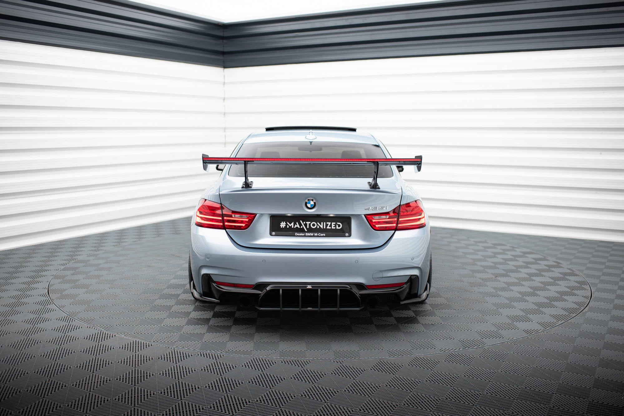 Maxton Design Carbon Spoiler With Internal Brackets Uprights + LED BMW 4er F32 / 4 F32 M-Paket Coupe für BMW 4er Coupe