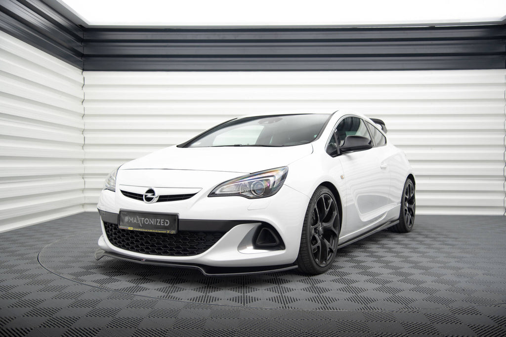 Maxton Design Street+ Spoilerlippe Front Ansatz passend für Opel Astra J OPC/VXR schwarz Hochglanz