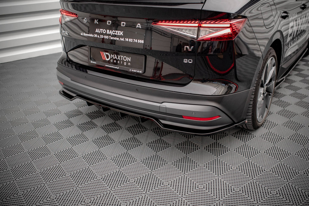 Maxton Design Mittlerer Diffusor Heck Ansatz DTM Look für Skoda Enyaq iV Carbon Look