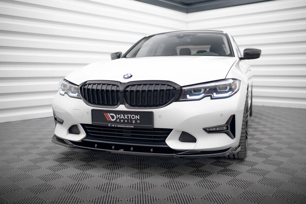 Maxton Design Street+ Spoilerlippe Front Ansatz V.2 passend für BMW 3er Sport Line G20 / G21 schwarz Hochglanz