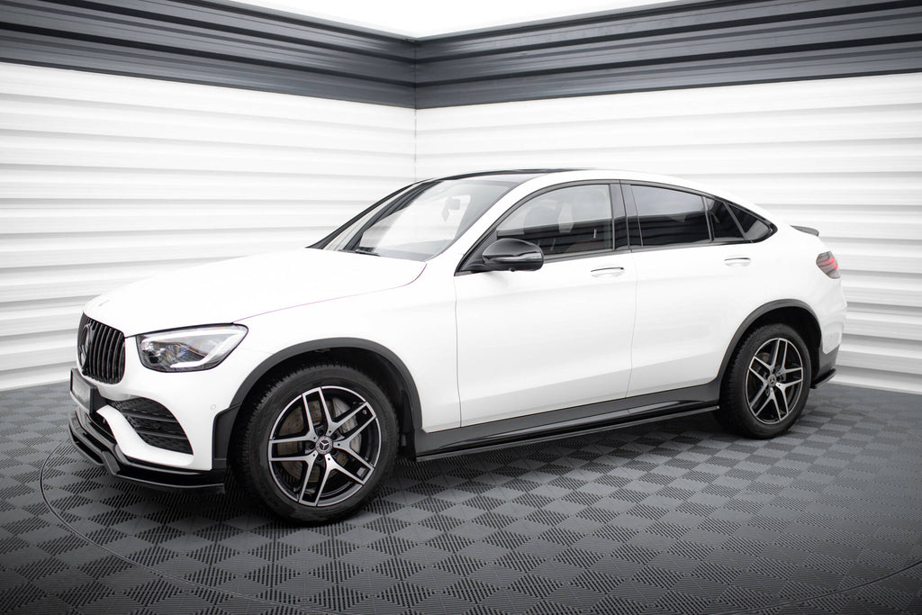 Maxton Design Street+ Seitenschweller Leisten passend für V.3 passend für Mercedes-Benz GLC Coupe AMG-Line C253 schwarz Hochglanz