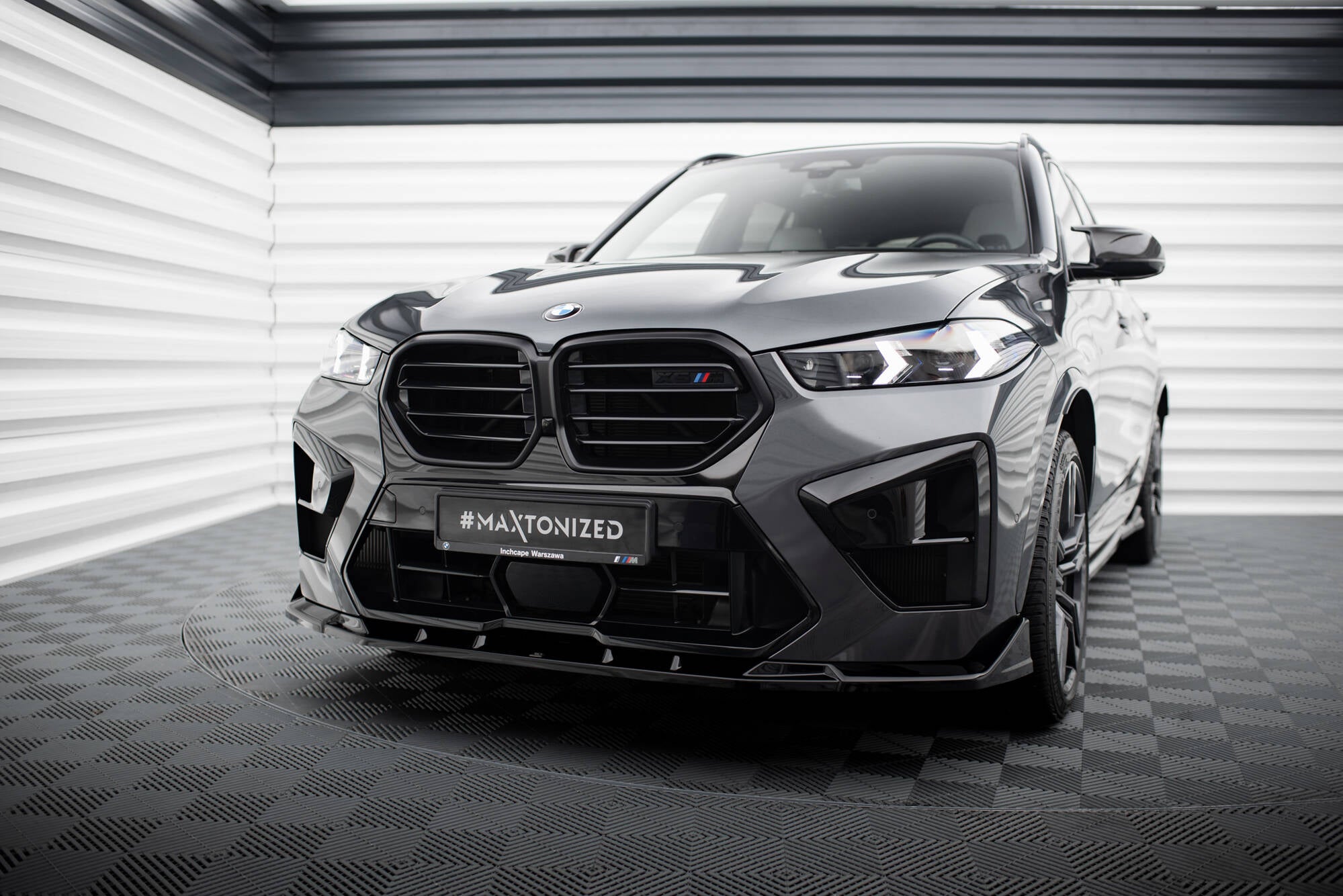 Maxton Design Street+ Spoilerlippe Front Ansatz V.2 passend für BMW X5 M F95 Facelift schwarz Hochglanz