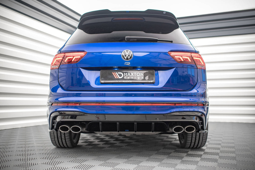Maxton Design Diffusor Heck Ansatz passend für VW Tiguan R Mk2 Facelift schwarz Hochglanz